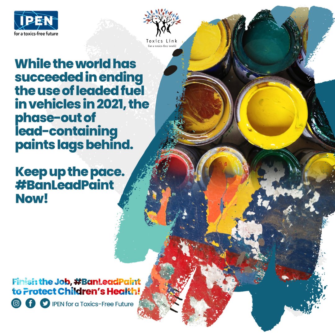 toxicslink's tweet photo. In 2021, when the world became free of leaded gasoline, it ignited hope that someday use of #toxic #chemical will be eliminated completely. But lead continues to be used in #paints, harming human #health, & of #children in particular
#LeadPrevention #LeadPoisoning #BanLeadPaint https://t.co/gb1zAjWo4t
