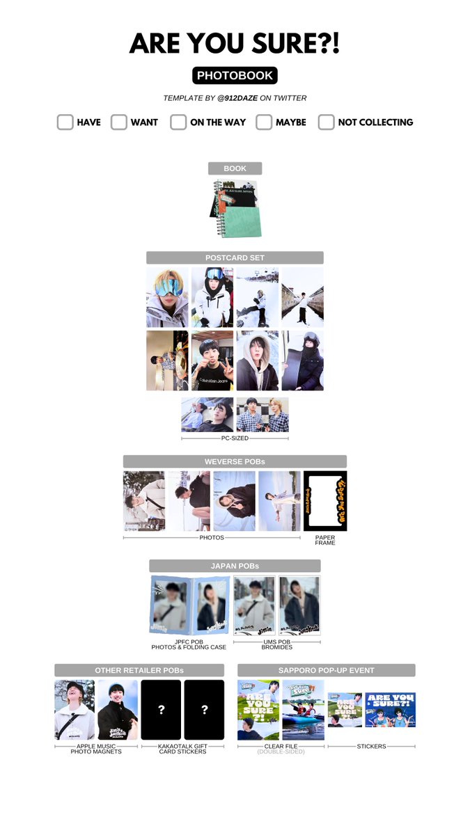 BTS JIMIN JK TRAVEL SHOW AYS BENEFITS WISHLIST TEMPLATES