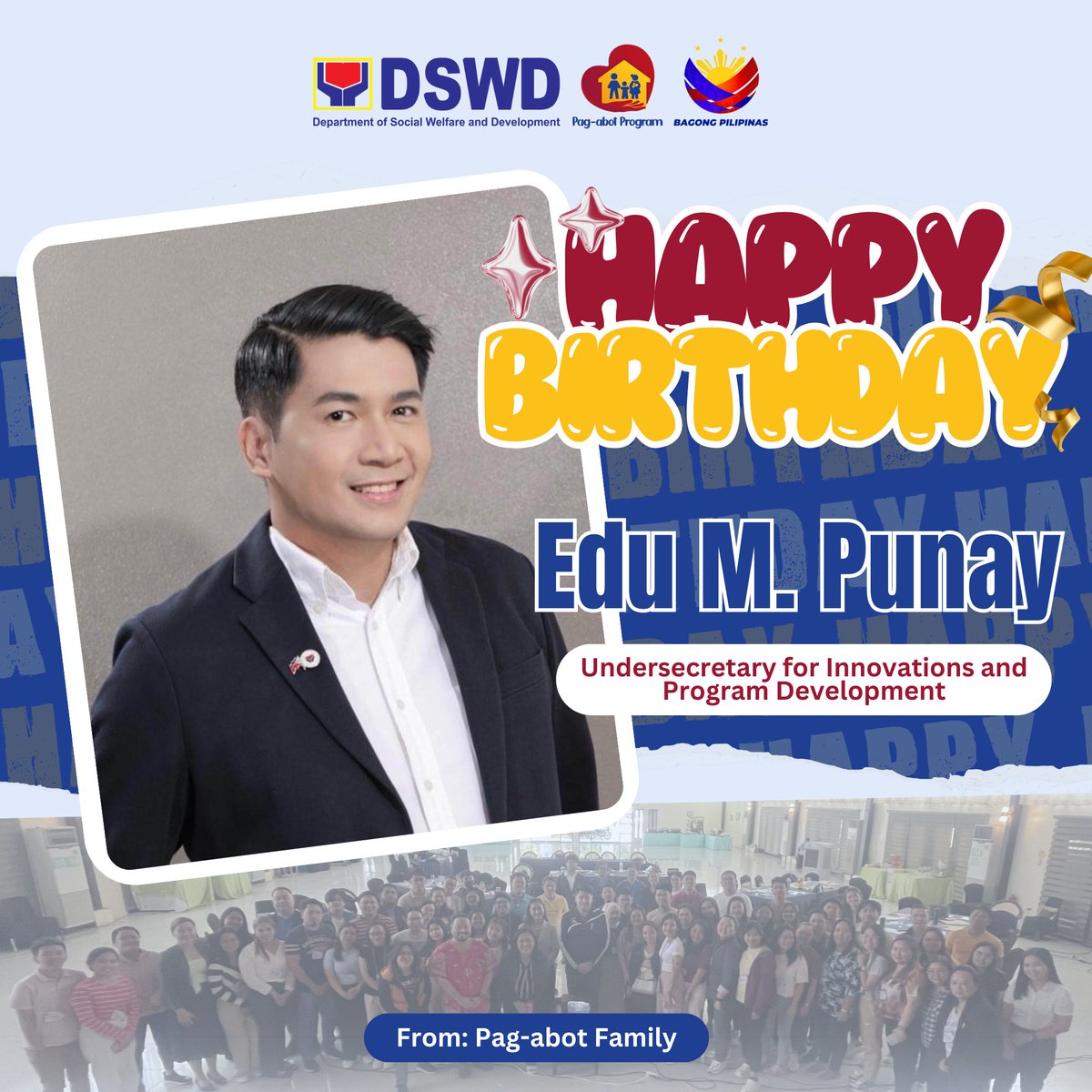 DSWDPagAbot's tweet image. 𝐌𝐚𝐥𝐢𝐠𝐚𝐲𝐚𝐧𝐠 𝐊𝐚𝐚𝐫𝐚𝐰𝐚𝐧! ❤️💛💙

Mula sa Pag-abot Program, isang maligayang pagbati sa ating DSWD Office for Innovations Edu Punay @edupunay.

Patuloy na maging inspirasyon sa paglilingkod sa buong mamamayang Pilipino!

#DSWDPagabotProgram