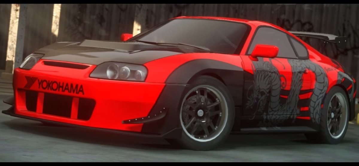 NightGuy_ST3124's tweet image. [NFS THE·RUN]にて､トヨタ スープラ JZA80のワイドボディキットだけど…GTカーみたいでカッコいいよね｡特に赤色のドラゴンのデカール貼ってるの好きw
#NFSTR #NeedForSpeedThe·Run