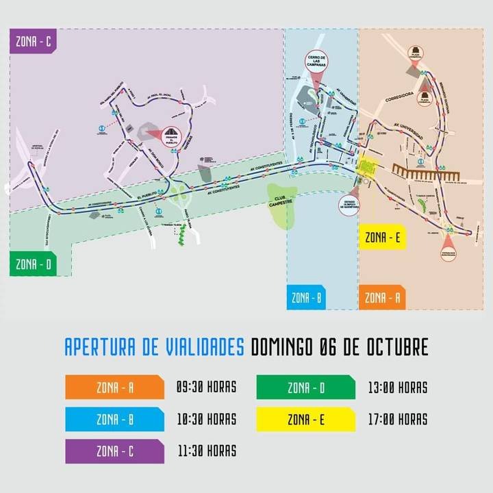 ⚠️AVISO IMPORTANTE
Debido al Querétaro Maratón, habrá cierre de vialidades a partir del sábado 05 de Octubre a las 9:00 hrs en ZONA E , hasta el día domingo 06 de Octubre a las 17:00 hrs.
🚫 CIERRES DE TODAS LAS VIALIDADES DOMNGO 06 OCTUBRE ➡️ 3:00 AM 🚫