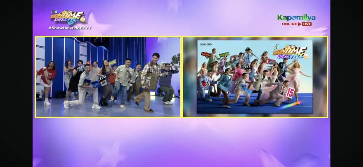 TheDarrenatics2's tweet photo. Maagang kulitan ng @itsShowtimeNa fam. Achieve ba ang 15th Anniv poster?💚 

#DARREN @Espanto2001 
#ShowtimeFridEYYY https://t.co/hepwiGyeUI