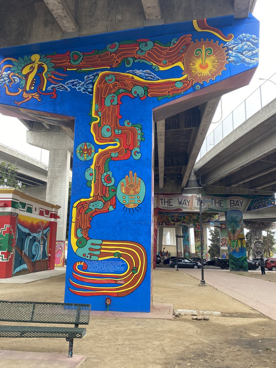 lori_huntsman's tweet image. A bit of history in a beautiful book📚 
Barrio Rising by @mariadaguila and @Magdalenadraws paints a piece of the past and inspires the future. Took a drive down by the bay to see the painted pylons today. #OneBookOneSanDiego #BarrioRising #ChicanoPark #SanDiego