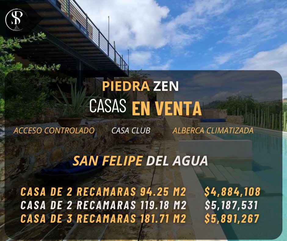 Vive en San Felipe del Agua, Oaxaca.
Piedra Zen Residencial, un concepto que te invita a conectar con la naturaleza en una comunidad exclusiva, segura y cómoda!
#Sanfelipedelagua #oaxacacity #luxuryhomes