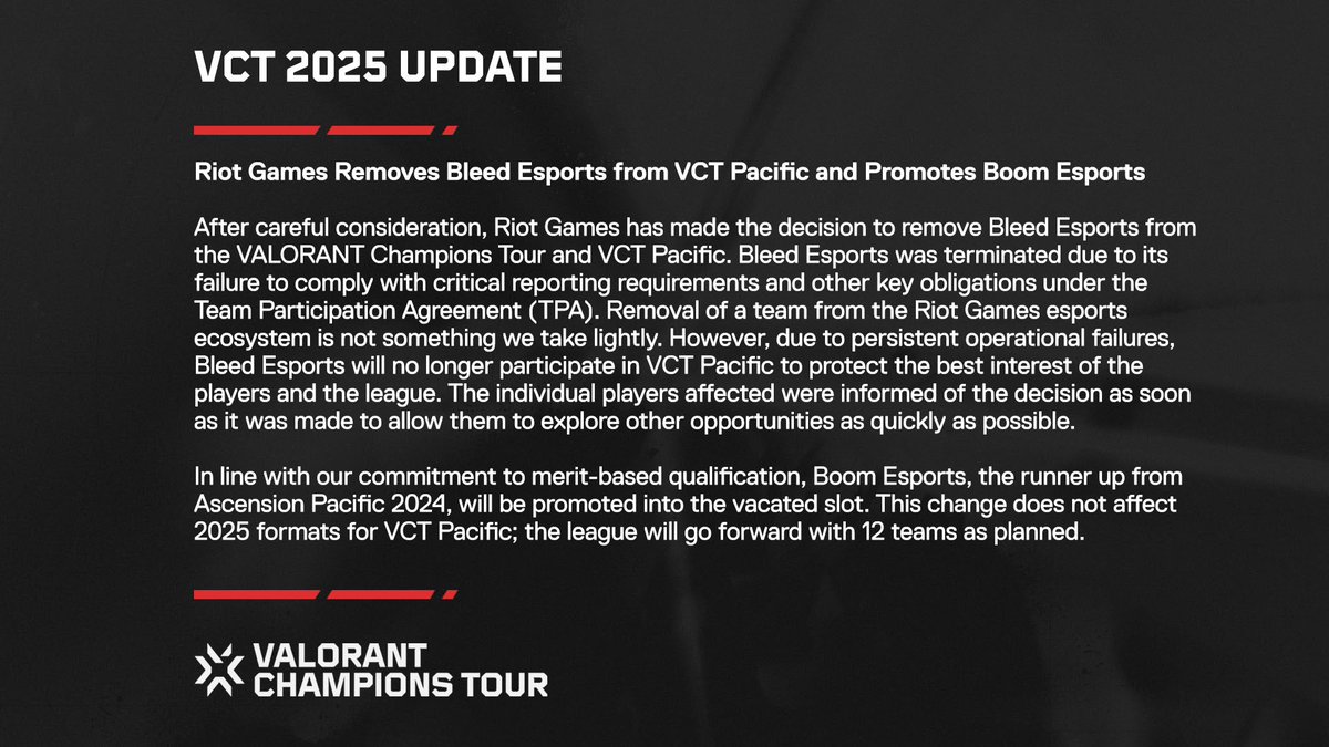 An important update regarding VCT Pacific in 2025:

valorantesports.com/en-SG/news/rio…