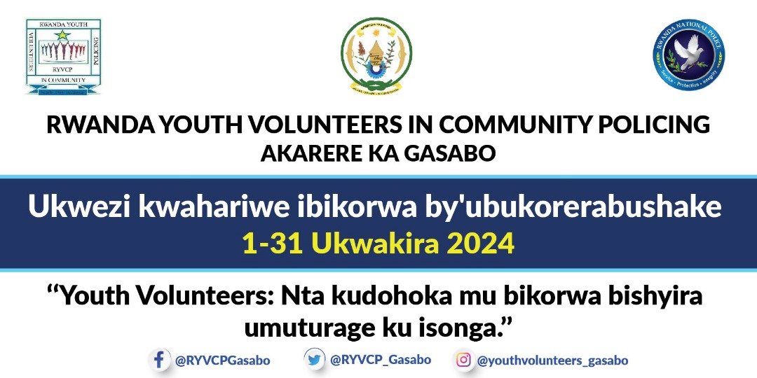 RYVCP_Gasabo's tweet photo. Kuva taliki ya 1/10-30,31/10 buri mwaka, ni ukwezi kwahariwe Ibikorwa by'ubukorerabushake. Insanganyamatsiko y'uyu mwaka iragira iti: "Youth Volunteers: Ntakudohoka mu bikorwa bishyira umuturage ku isonga." @RwandaYouthVol1 muri @Gasabo_District #Nakudohoka @RwandaLocalGov https://t.co/nFwHrwMJdV