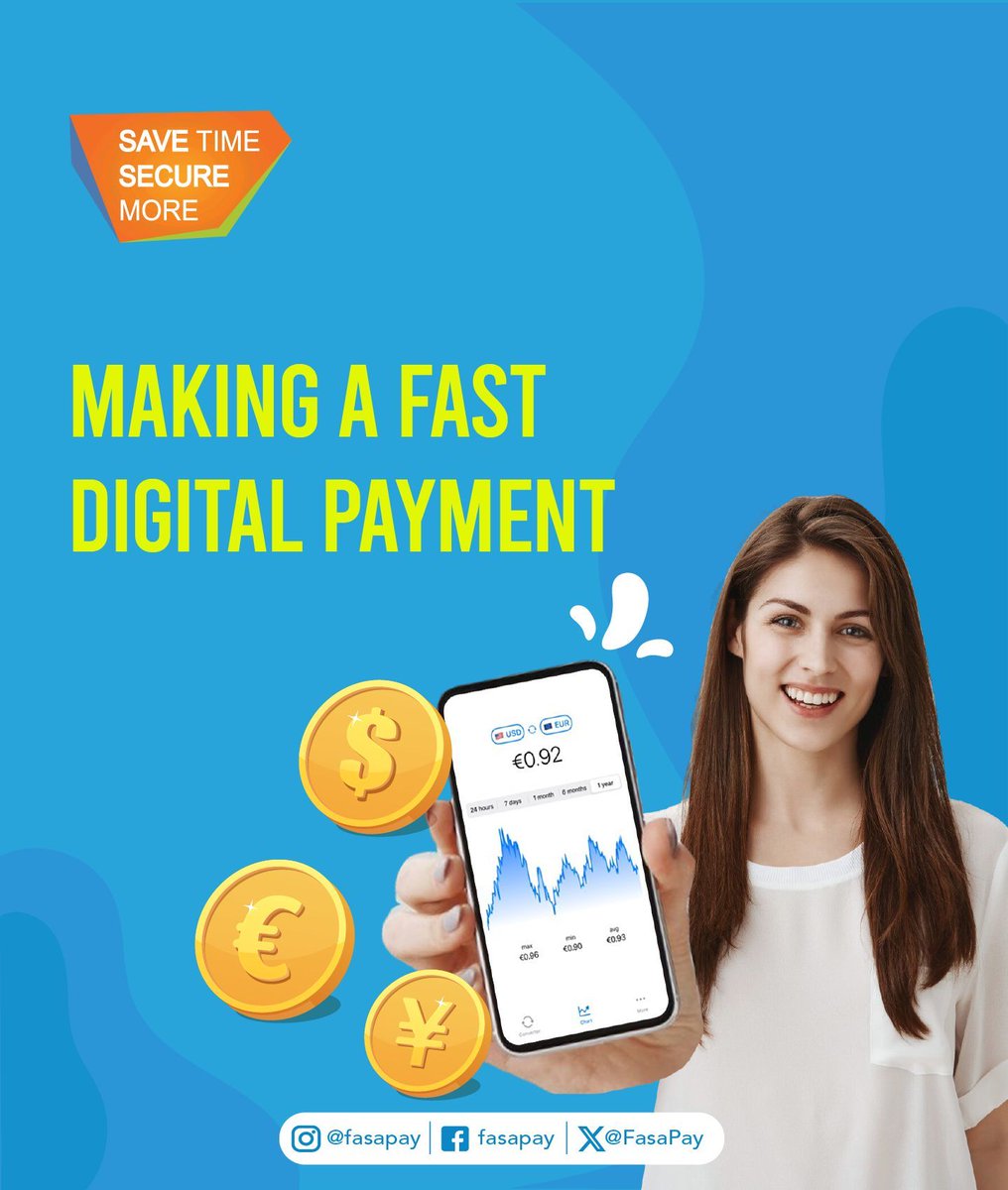 FasaPay's tweet image. Looking for instant payments to fuel your next move? With us, your transactions are fast and secure. Let nothing stand between you and your next trade! ⚡️ 

#ForeignexchangePayments 
#FastTrading 
#SaveTimeSecureMore