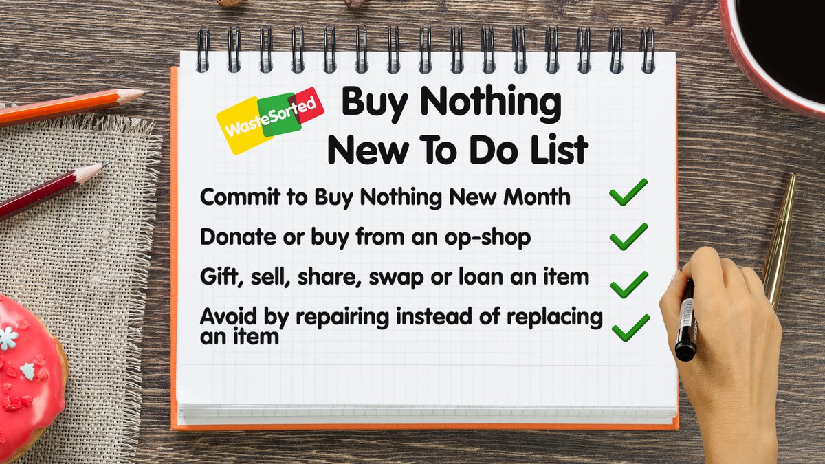 DWER_WA's tweet image. Ready to rethink your purchases? Join #BuyNothingNewMonth and skip buying new (except essentials) for October! Visit #op-shops for pre-loved treasures instead. 🌍💚

Share your journey with #WasteSorted and inspire others to do the same! Learn more: ow.ly/2cmk50TBXGU