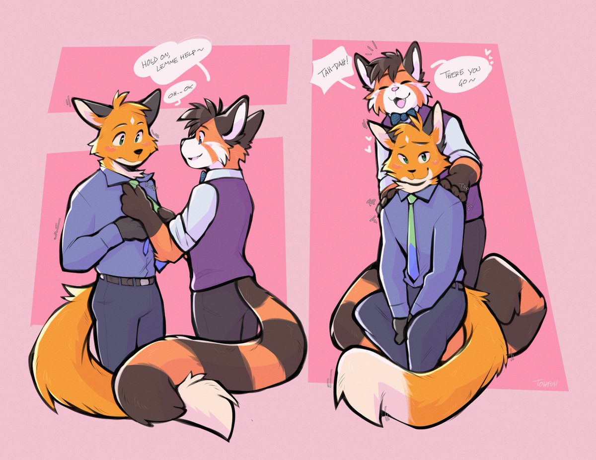 For national boyfriend day!  Me and <a href="/FoxedItUp/">{KiitLock}</a>

Art by: <a href="/snow_kun/">tohfu.bsky.social🐺</a>