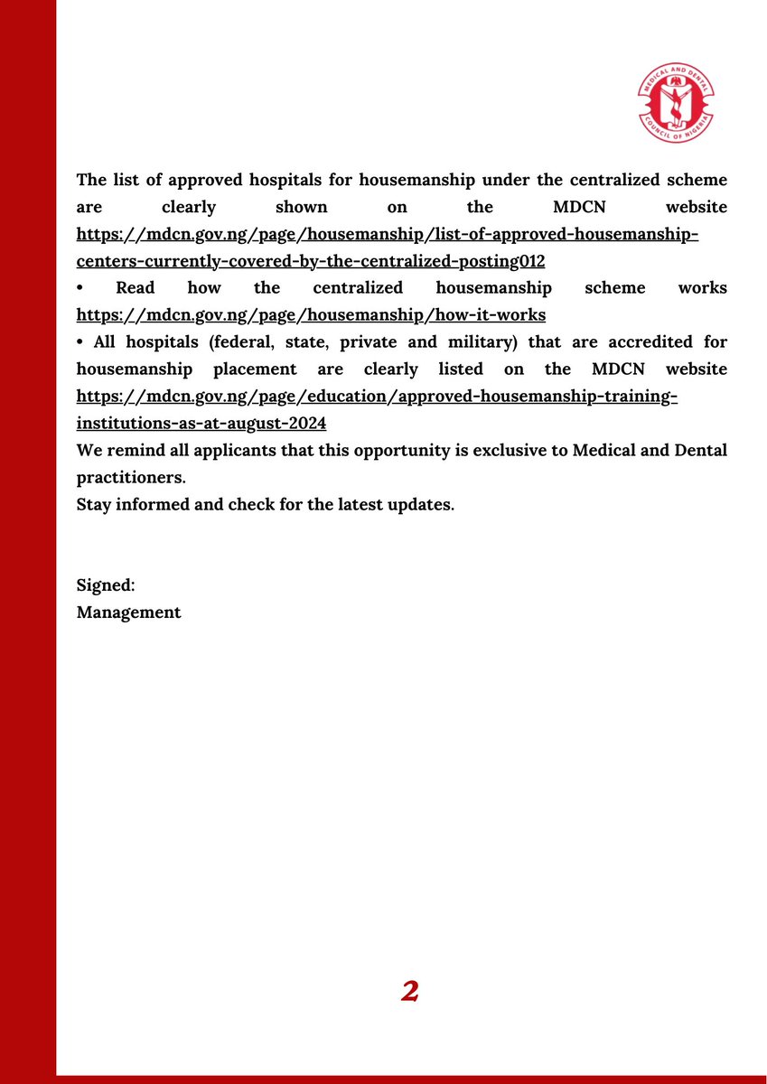 Medical and Dental Council of Nigeria tweet media