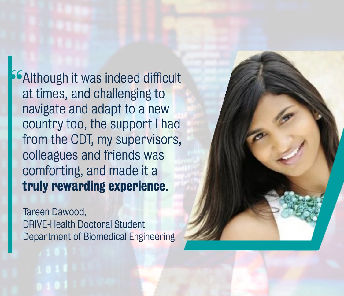 EPSRC DRIVE-Health CDT in Data-Driven Health (@kcldrivehealth) on Twitter photo <a href="/tareend/">Tareen Dawood</a> says her growth as a researcher is testament to the supportive and interdisciplinary nature of our programme.There's never been a better time to pursue a PhD in health data science.Projects deadline for supervisors is 20 October. bit.ly/3Bxmxjh
<a href="/KingsImaging/">Biomedical Engineering & Imaging Sciences</a> <a href="/tareend/">Tareen Dawood</a> says her growth as a researcher is testament to the supportive and interdisciplinary nature of our programme.There's never been a better time to pursue a PhD in health data science.Projects deadline for supervisors is 20 October. bit.ly/3Bxmxjh
<a href="/KingsImaging/">Biomedical Engineering & Imaging Sciences</a>