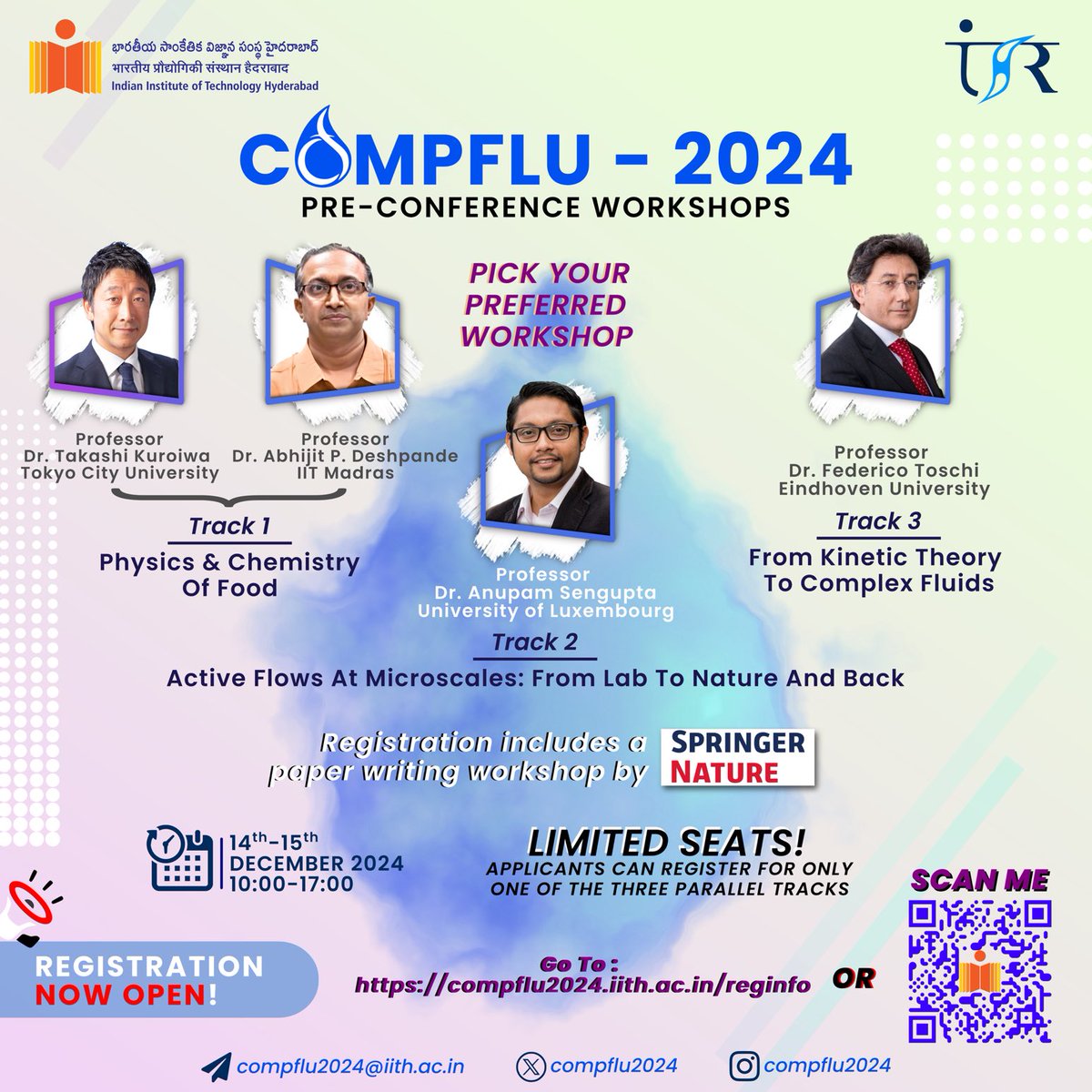 Registrations are open for an exciting pre-conference-workshop for Compflu2024. Limited seats available, register soon. For details check out our website, 
compflu2024.iith.ac.in #RegistrationOpen
 #COMPFLU2024