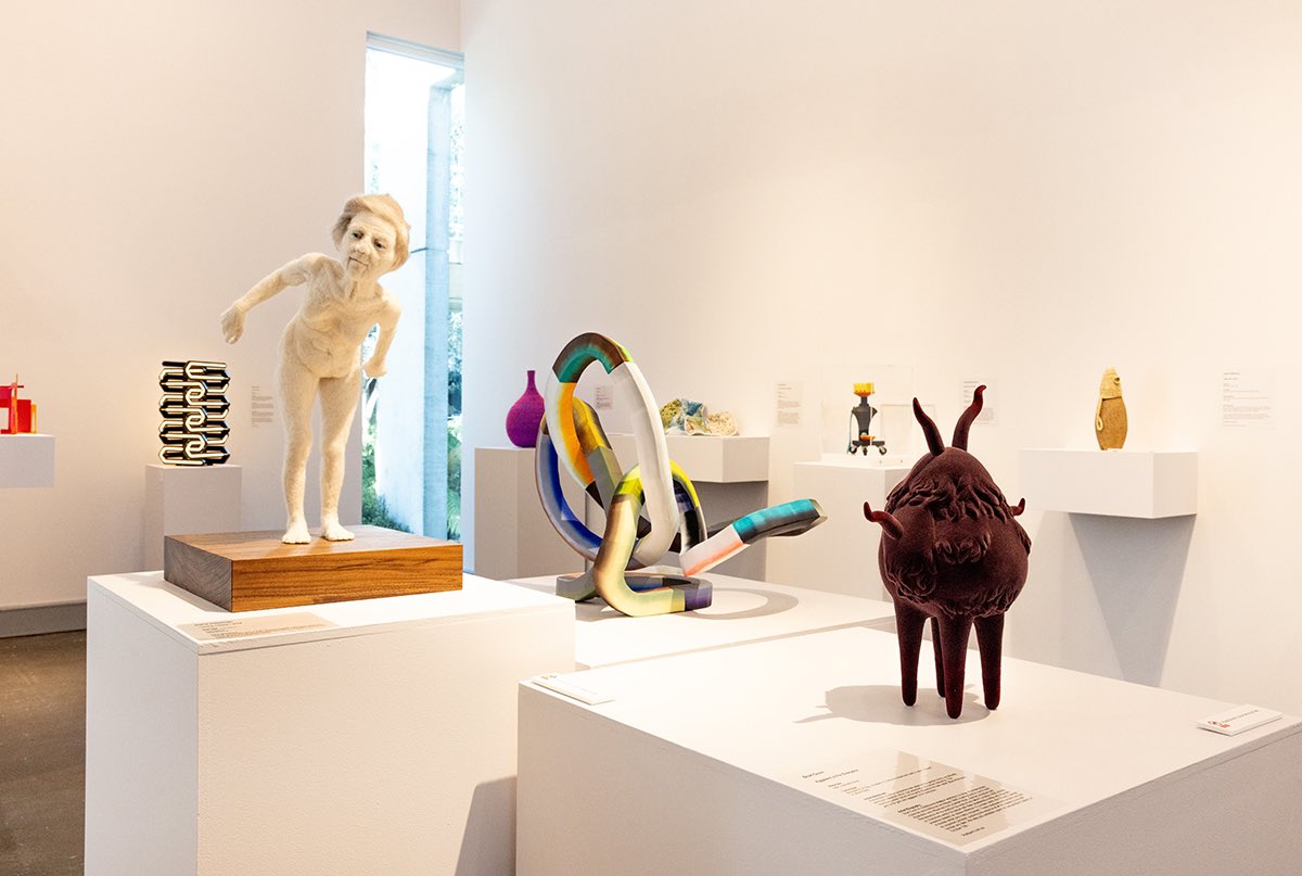 There is only one week left to visit the Deakin University Contemporary Small Sculpture Award Exhibition at the Deakin University Art Gallery, Burwood, supported by the Community Bank at Deakin University. Install photo by Fiona Hamilton.
