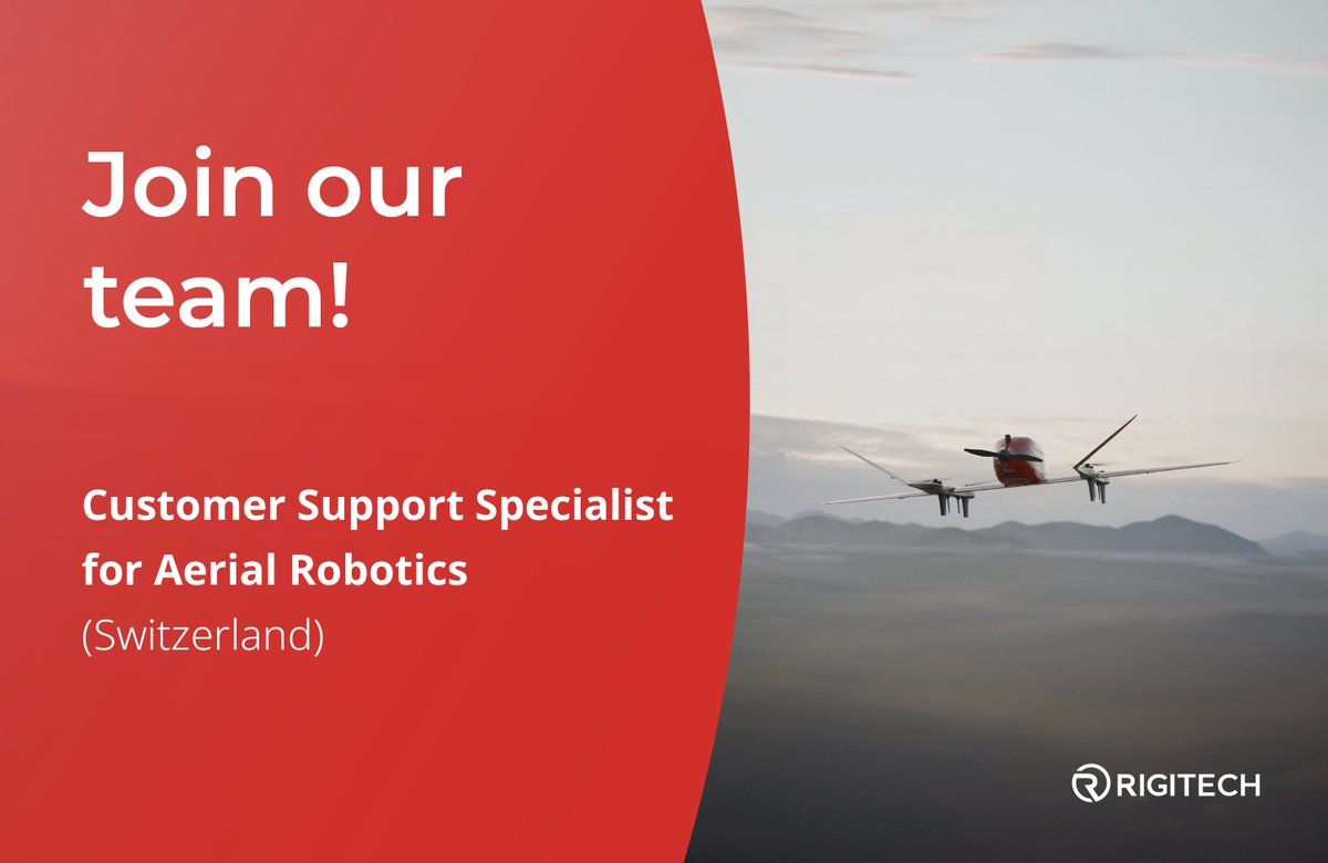 RigiTech's tweet image. We&apos;re hiring! 🚀

Looking for your next opportunity? Join the exciting world of drone delivery and aerial logistics! We&apos;re looking for a Customer Support Specialist (for Aerial Robotics) for our team in Switzerland🇨🇭