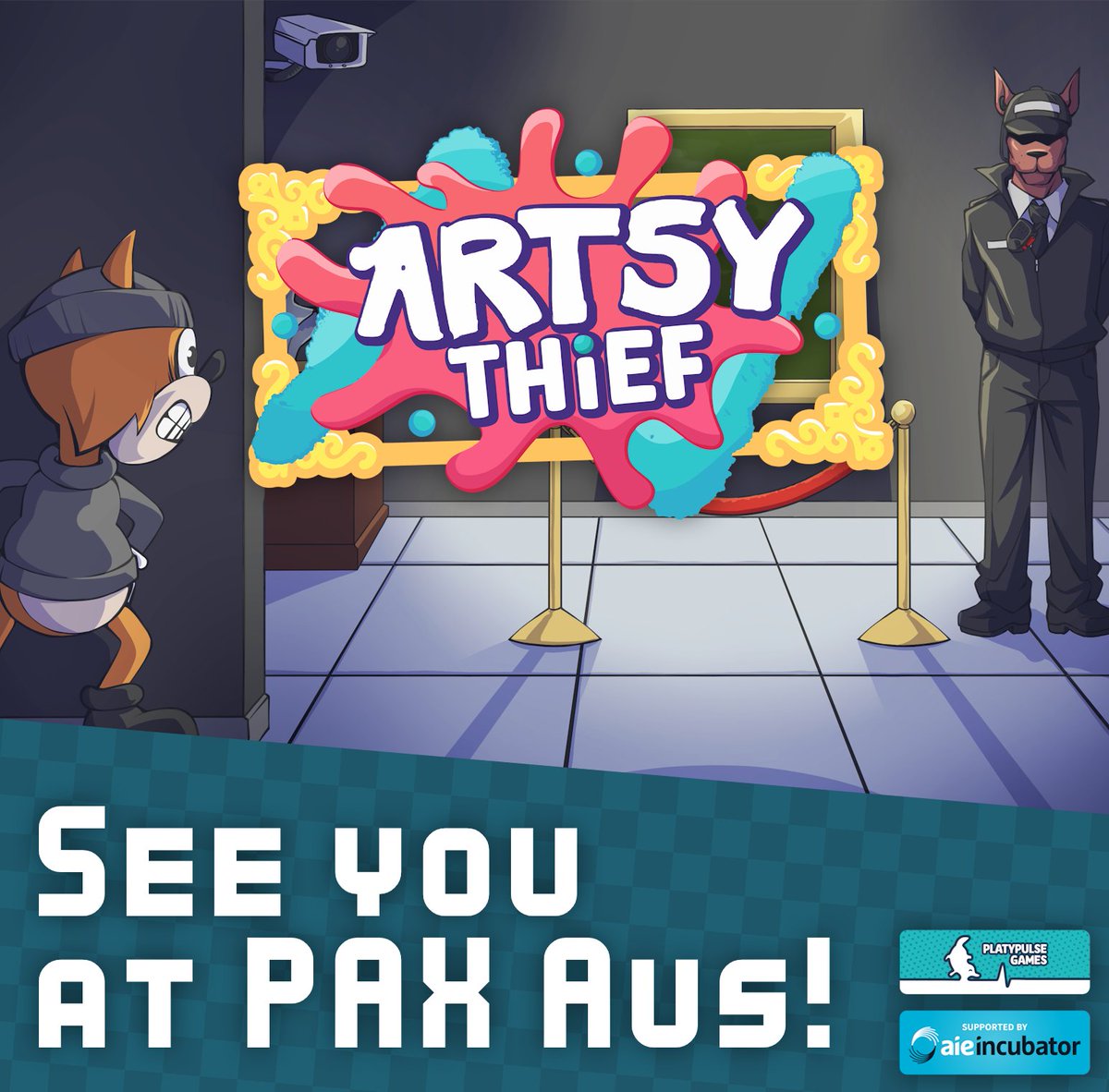 We're going to <a href="/PAXAus/">PAX Australia</a>!

Us at Platypulse Games has gotten an opportunity to present our game Artsy thief at PAX Aus this year in the #PAXRising area, so make sure to come see us if you're around! See you at #PAXAus everyone!

#indiegame