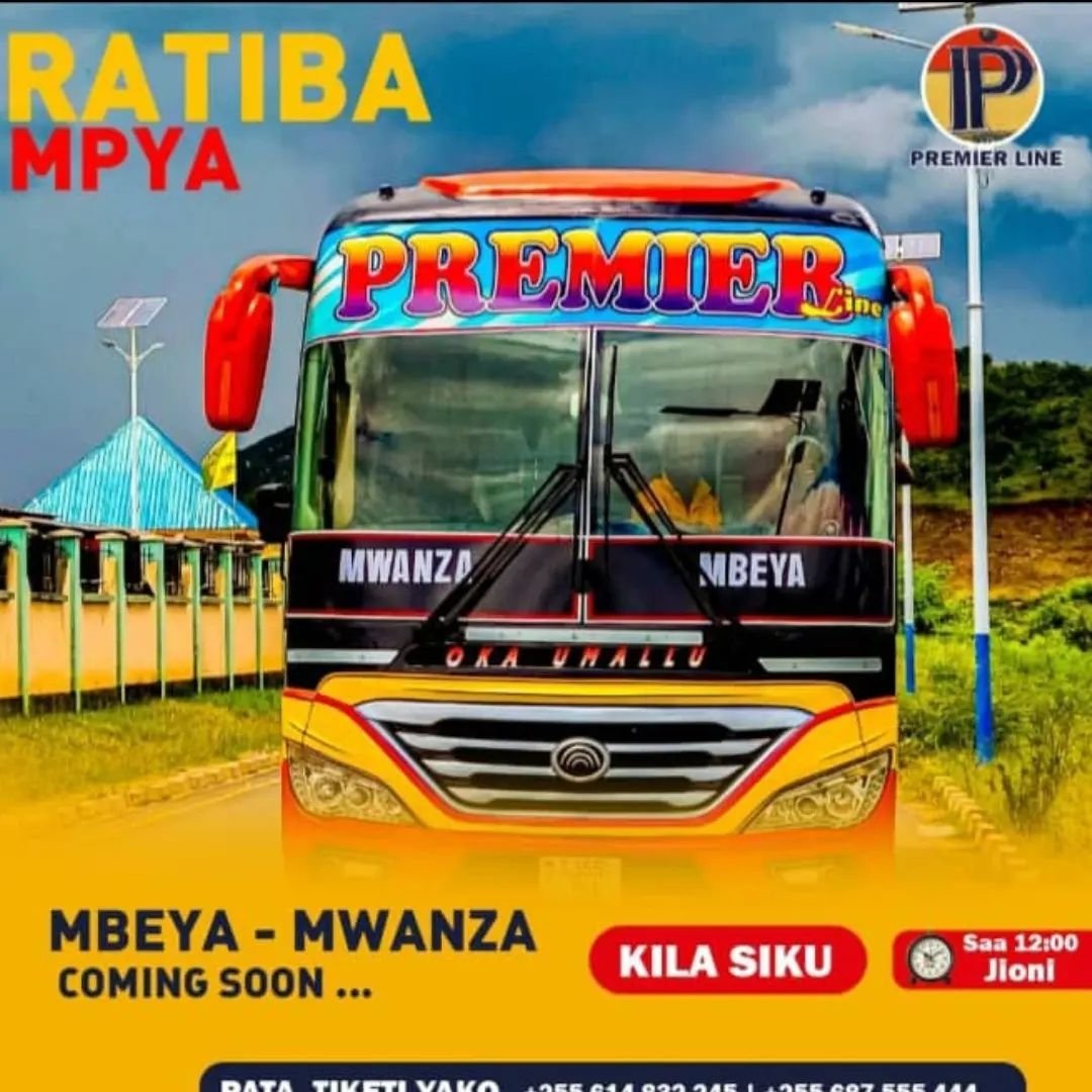 BusWorldTZ's tweet photo. Bila kusahau safari zetu Mwnz - Mbeya saa 12:00 asubuhi Mwnz- Tunduma saa 9 :00 mchana Mwnz-Mbeya. Saa 12:00 jion HII NI KILA SIKU !!!!!!!! ๐๐๐
#Repost #PremierLineExpress #busworldtanzania๐น๐ฟ https://t.co/0M2oBDgCYR
