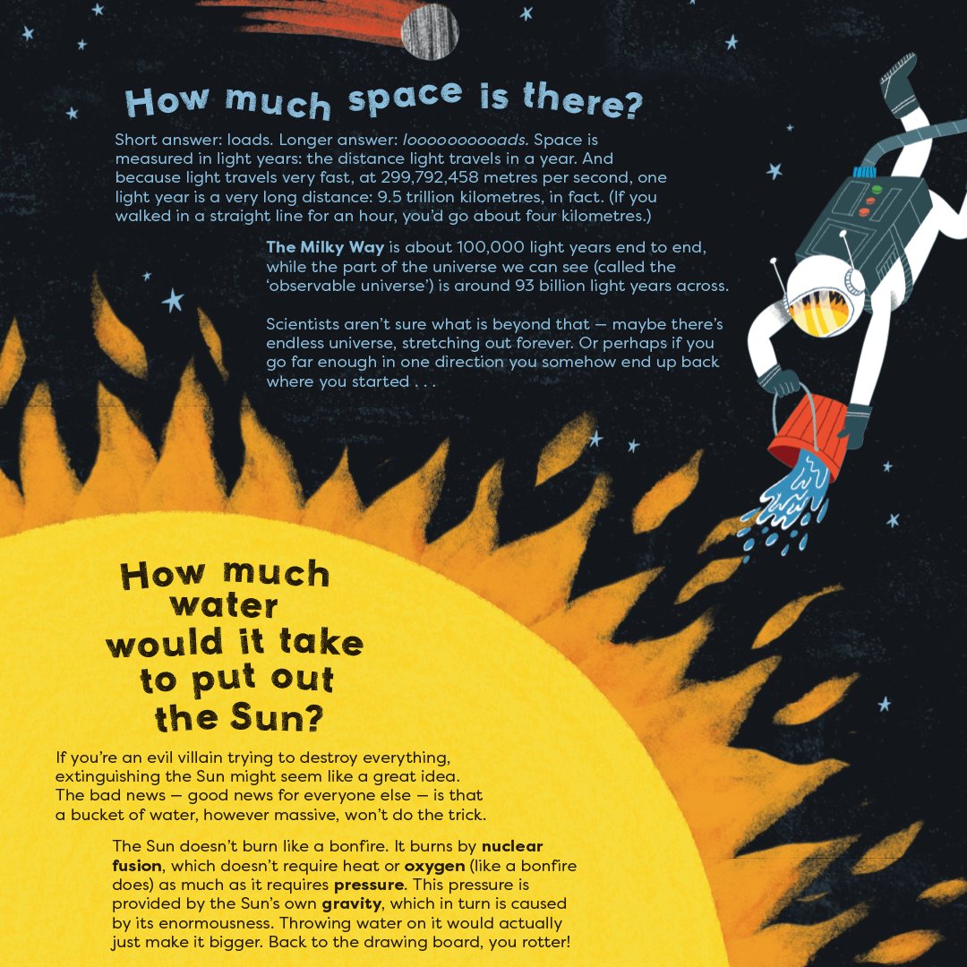 Nosy Crow (@nosycrow) on Twitter photo Welcome to #WorldSpaceWeek☄️
We're celebrating with these amazing facts from, '<a href="/Cambridge_Uni/">Cambridge University</a>: There's No Such Thing as a Silly Question' from @mikerampton & <a href="/guikarsten/">Guilherme Karsten</a>🛸
Learn the answer to 213 NOT SO SILLY questions today📚 ow.ly/PuQW50Tx9EK Welcome to #WorldSpaceWeek☄️
We're celebrating with these amazing facts from, '<a href="/Cambridge_Uni/">Cambridge University</a>: There's No Such Thing as a Silly Question' from @mikerampton & <a href="/guikarsten/">Guilherme Karsten</a>🛸
Learn the answer to 213 NOT SO SILLY questions today📚 ow.ly/PuQW50Tx9EK
