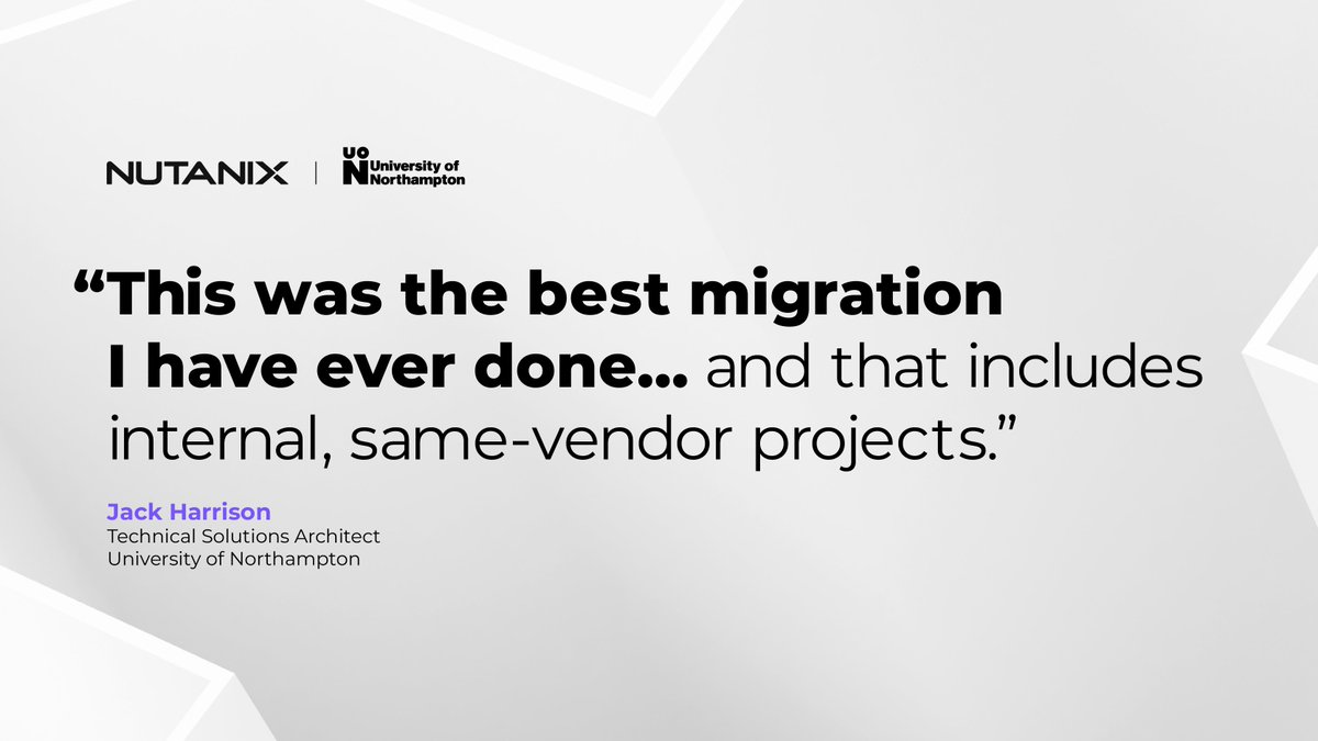 em2it's tweet photo. .@UniNorthants discovered firsthand how easy it is to move VMware by Broadcom workloads to Nutanix. Their quick and seamless migration resulted in stronger resilience and operational efficiency: https://t.co/tfuMhD9YwF #NutanixStories https://t.co/uwn7zTDT4P