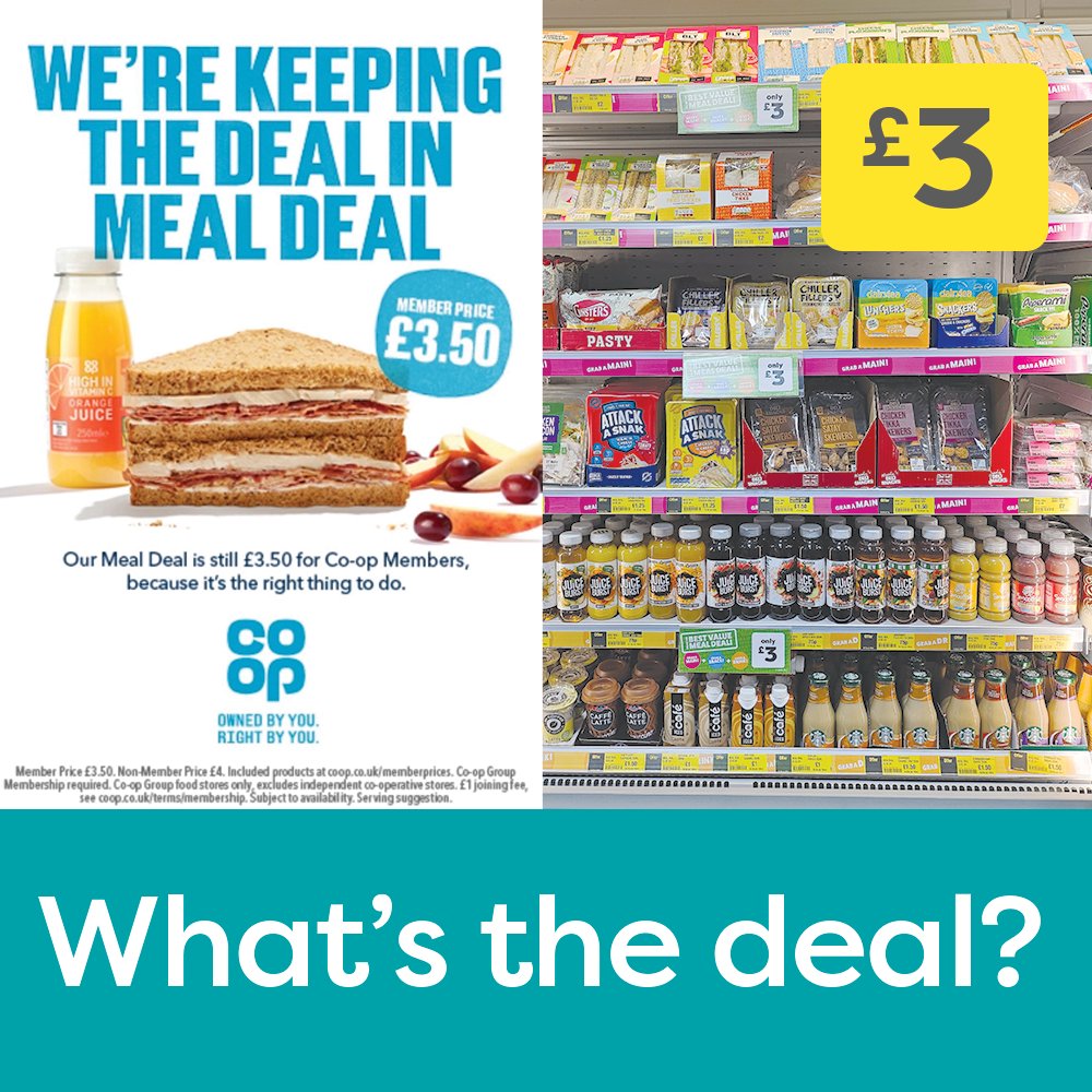 Looks like some are putting the steal into their Meal Deal. £3 with hundreds of choices. No loyalty card required, because it's the right thing to do.