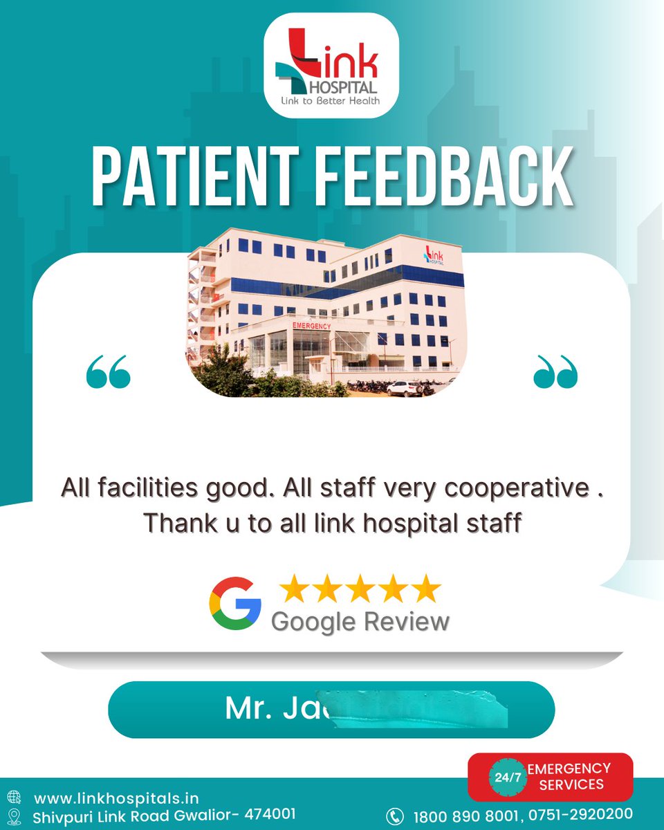 LinkHospital's tweet photo. "We appreciate the confidence you have shown in our healthcare services. Your health and happiness are our utmost priority, and we feel privileged to have the opportunity to care for you."

#LinkHospital #ClientTestimonial #QualityService #HappyPatients #PatientTestimonials https://t.co/pNQJNA4o2p