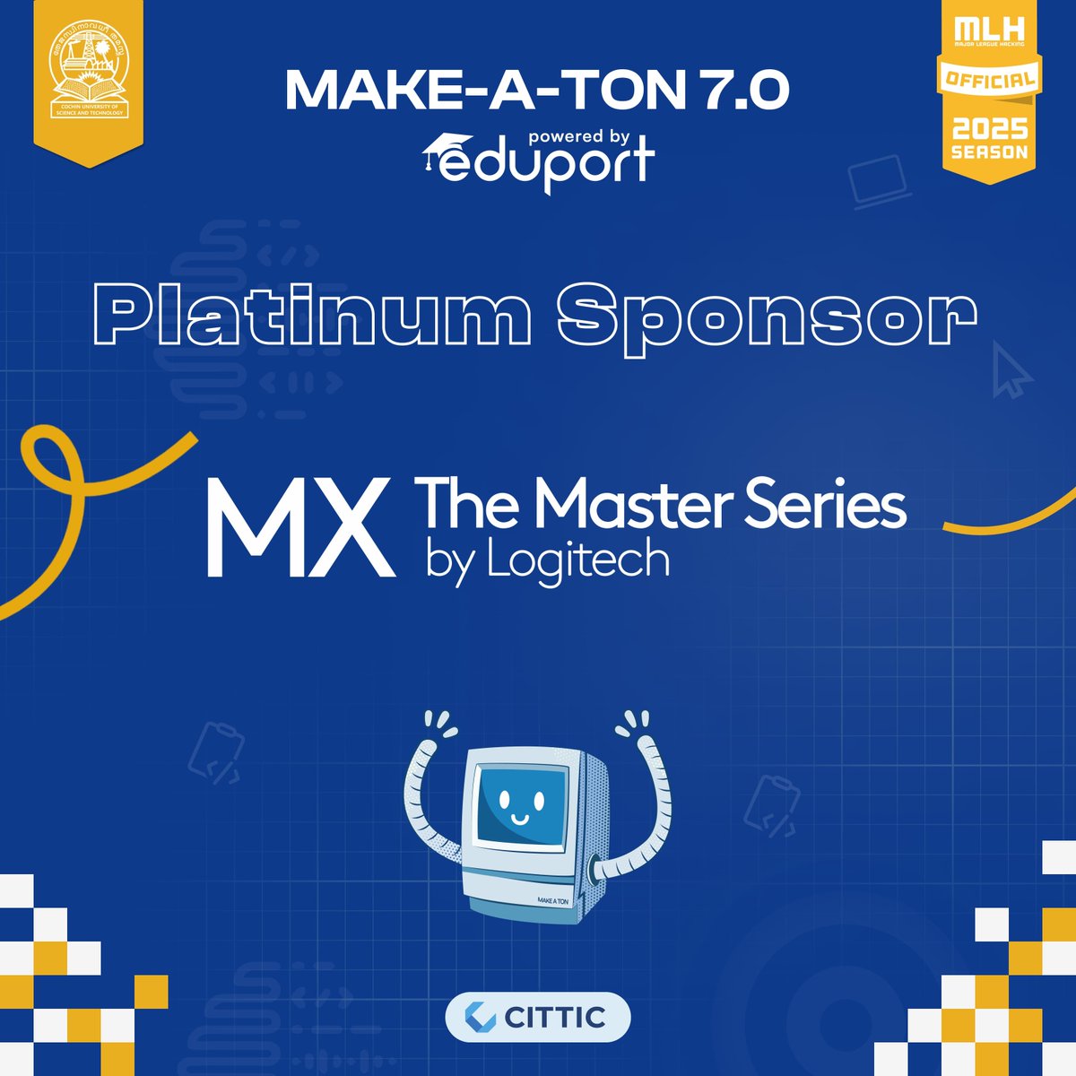 MakeatonCusat's tweet photo. 🎉Excited to announce our Platinum Sponsor, the 𝗠𝗫 𝗠𝗮𝘀𝘁𝗲𝗿 𝗦𝗲𝗿𝗶𝗲𝘀 by @Logitech!
Their cutting-edge innovation and precision will power #MakeATon7, pushing creators and hackers to new heights. Thank you, MX, for helping us craft the future, one masterpiece at a time. https://t.co/ORGrbuesyS