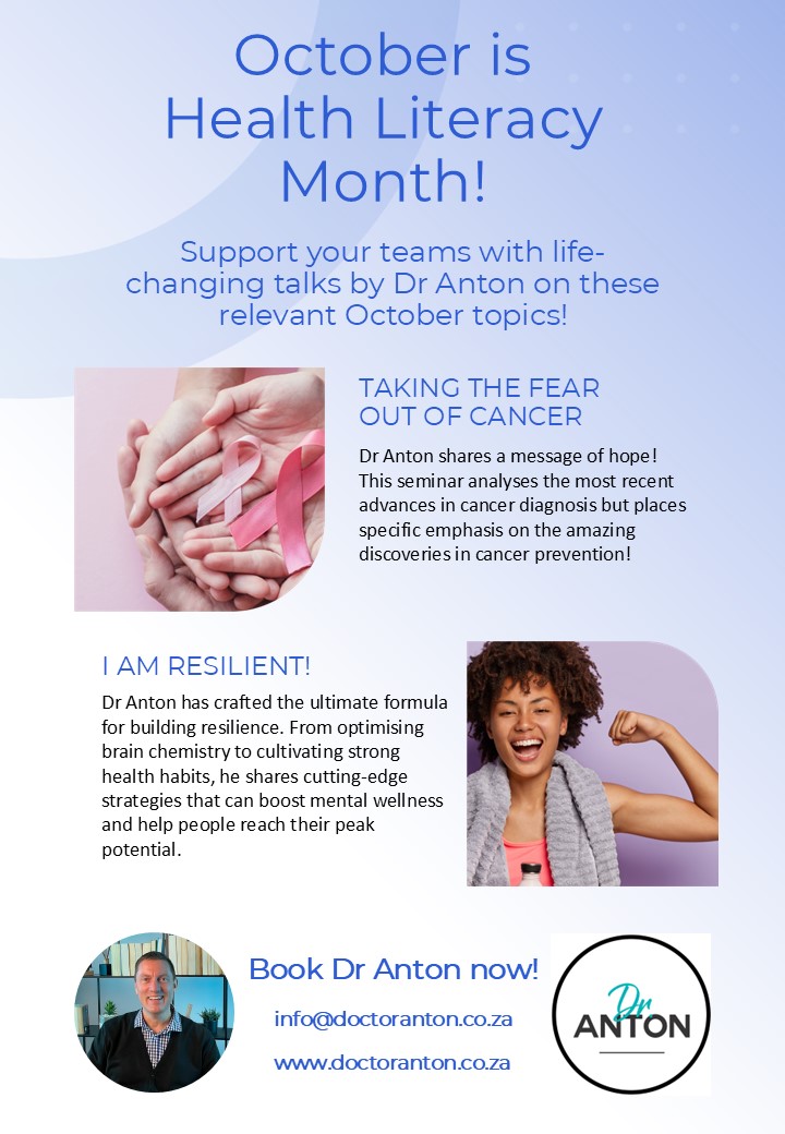 Book your October session with Dr Anton at doctoranton.co.za