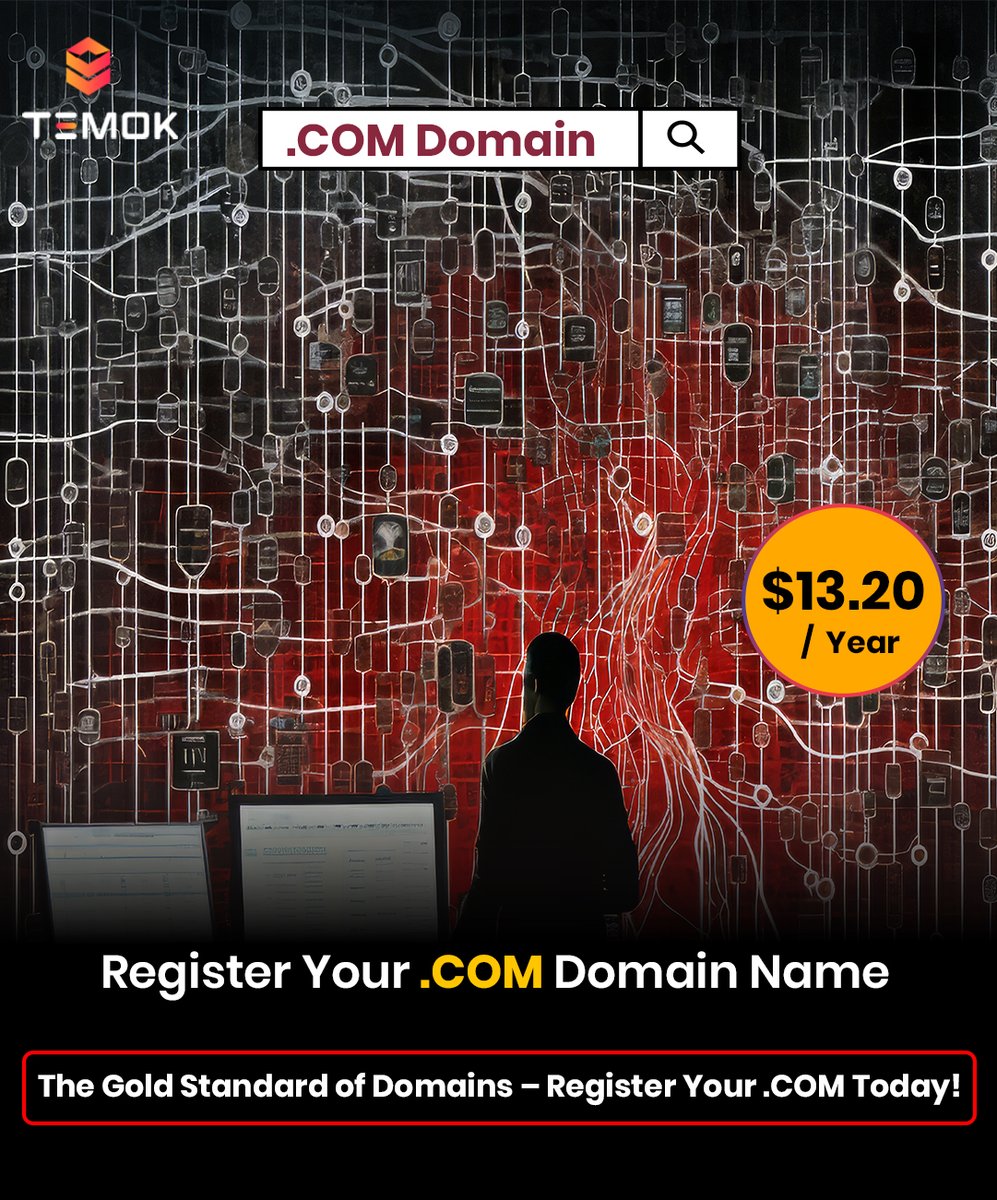 temokvoice's tweet image. 🔗 Don’t wait! Register your .COM domain today with Temok and start building your online presence. Visit Temok to get started!
bit.ly/COMDomainRegis…

#COMDomainRegistration #DotCOM #DomainRegistration #OnlineIdentity #WebDomain