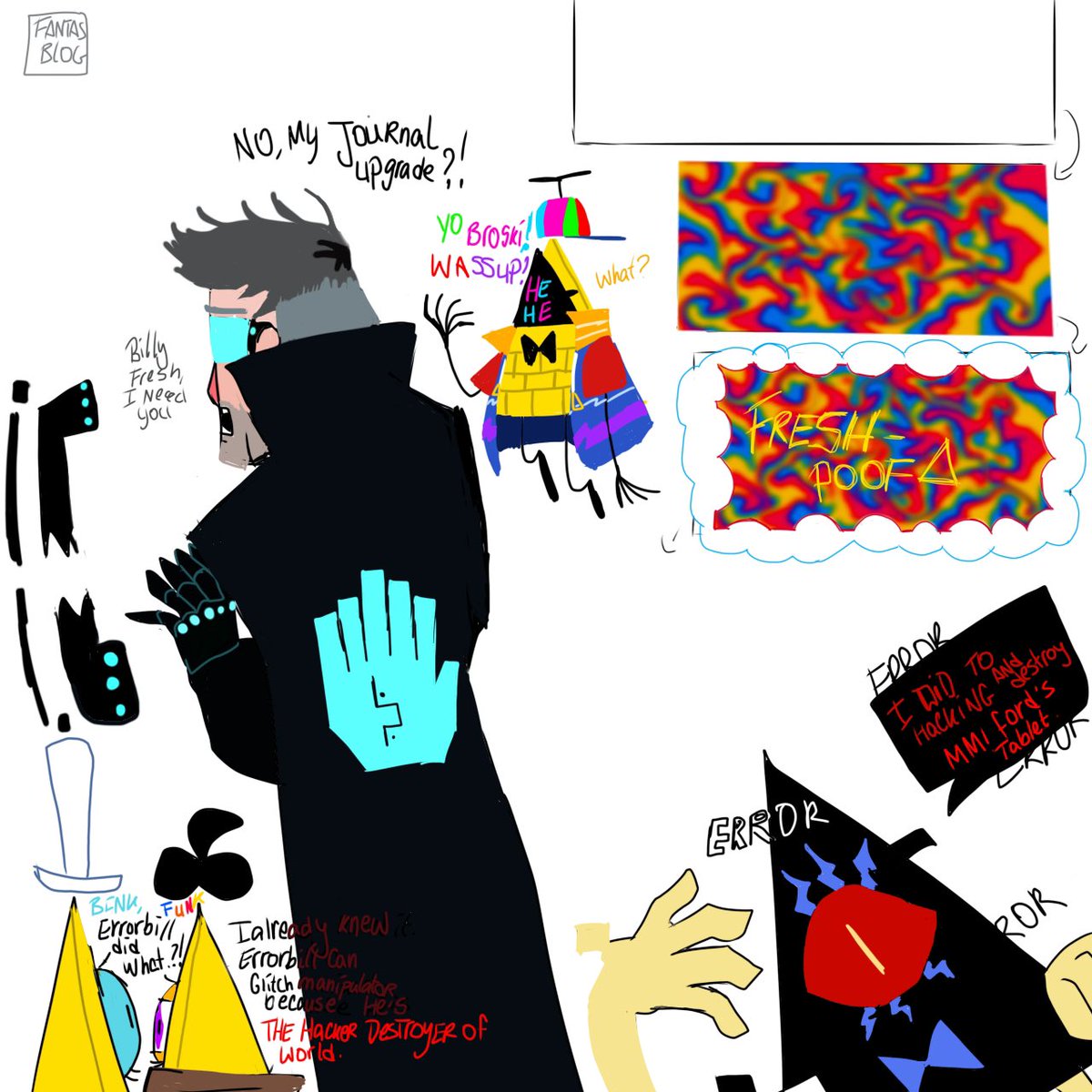 fanta_blog's tweet photo. Have some comic I drew. *cough*
Billy fresh having full of kiss list. 💀
#DeityBillCipher belongs to @fazfuri
#MegalomaniacFord belongs to @orxinus
#euclydiafoundau belongs to @Raven_Anime_
#billyfresh #scientistbillcipher #errorbill #binkcipher belongs to me
#gravityfalls #gravityfallsau
