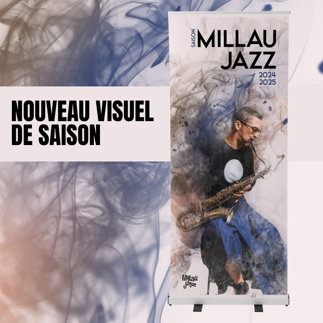 MillauJazz's tweet photo. Nouvelle saison = Nouveau visuel ! Vous aimez ? 
Réalisé par Anaïs Liquière Communication à partir d'une photo de Sylvain Gripoix.
https://t.co/FtxGv5EDZP https://t.co/1atvNnJsN1