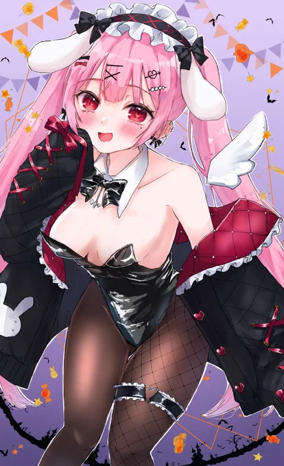 ハッピーハロウィン!バニーコスのエルちゃん描けました#あま絵る 