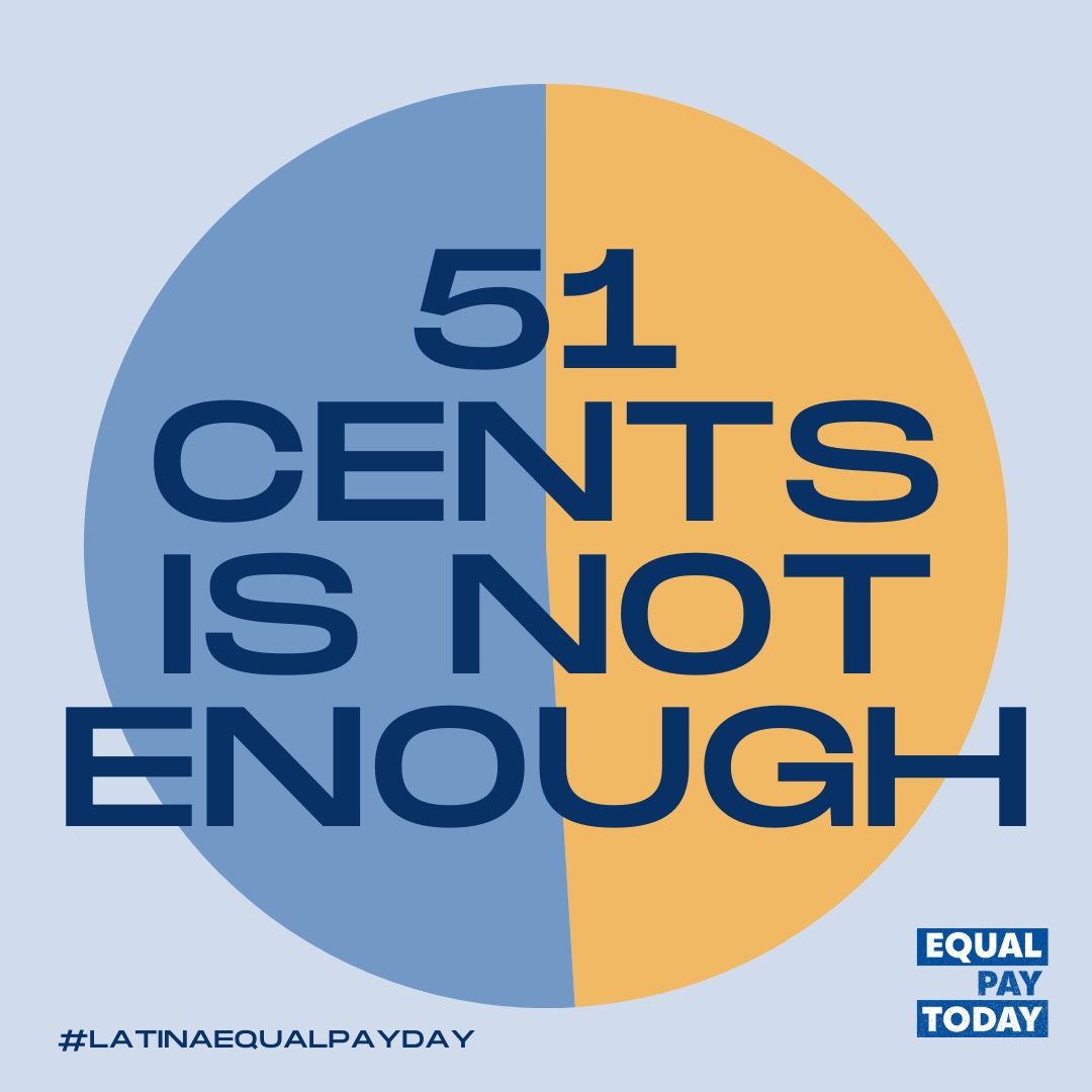 🚨 Did you know Latinas earn only 51 cents for every dollar earned by white non-Hispanic men? It’s time to break the cycle and advocate for fair pay for Latinas everywhere!