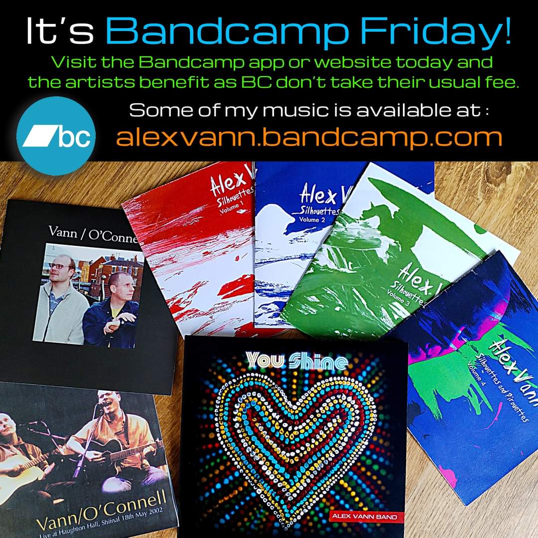 NEWSFLASH!!
TODAY is #bandcampfriday which means they waive their platform fee - which is good news for creators such as myself.

Here is the link to my latest album YOU SHINE, 14 original tracks for £10: alexvann.bandcamp.com/album/you-shine

Thanks to all those who have supported so far 🙏🏻