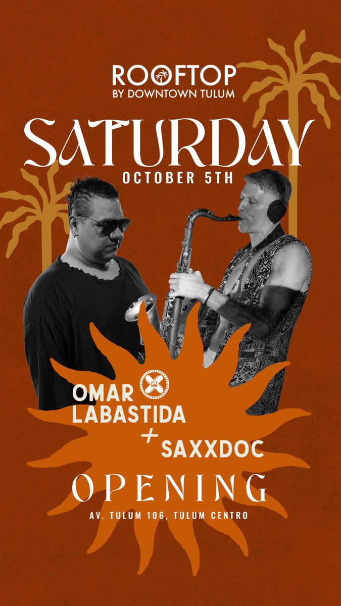 A new chapter in TULUM is about to start!!
*ROOFTOP TULUM*
Grand Opening : 
Friday Oct 4th : <a href="/JoanneBhaloo/">Joanne Bhaloo</a> + Oscar V
Saturday Oct 5th : <a href="/OmarLabastida/">Omar Labastida</a> 

#tulum #mayanriviera #housemusic #progressivehouse #afrohouse