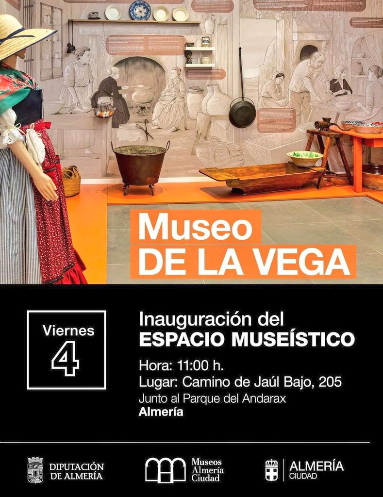Museos de Andalucía (@museosandaluces) on Twitter photo 📣 ¡Parece ser que crece la familia museal andaluza!
Estamos pendientes de tener más información, pero damos nuestra bienvenida al llamado Museo de la Vega, en #Almería 📍 cuyo "espacio museístico" se inaugura este viernes.
#MuseoDeLaVega
<a href="/dipalme_almeria/">Diputación Almería</a>
<a href="/aytoalm/">Ayuntamiento de Almería</a>
#Etnografía 📣 ¡Parece ser que crece la familia museal andaluza!
Estamos pendientes de tener más información, pero damos nuestra bienvenida al llamado Museo de la Vega, en #Almería 📍 cuyo "espacio museístico" se inaugura este viernes.
#MuseoDeLaVega
<a href="/dipalme_almeria/">Diputación Almería</a>
<a href="/aytoalm/">Ayuntamiento de Almería</a>
#Etnografía