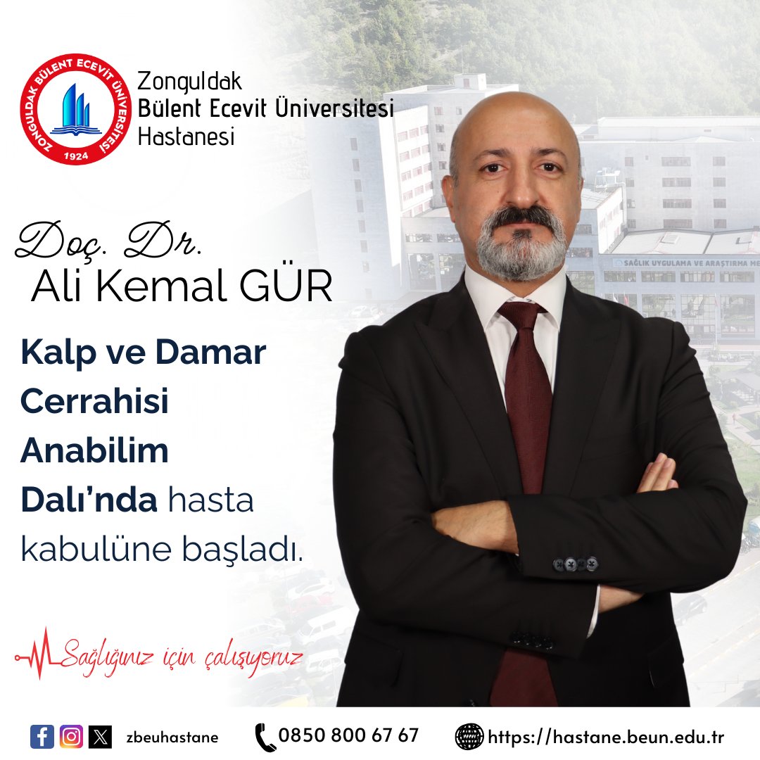 Zonguldak Bülent Ecevit Üniversitesi Hastanesi olarak akademik kadrolarımız büyümeye devam ediyor…

Doç. Dr. Ali Kemal GÜR Kalp ve Damar Cerrahisi Anabilim Dalı'nda hasta kabulüne başladı.