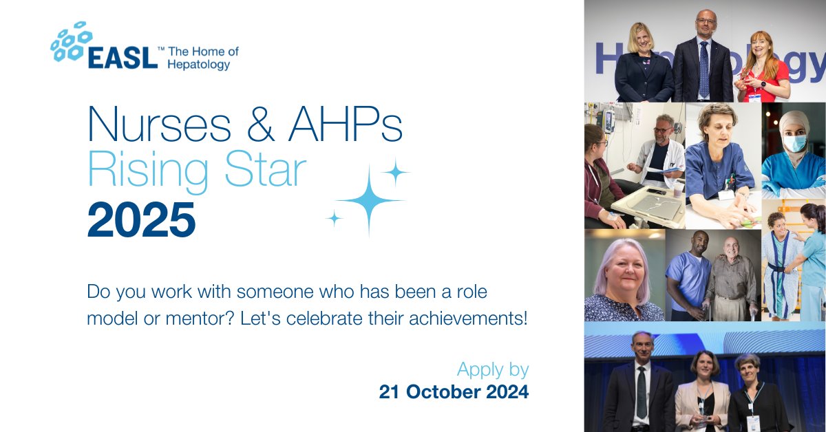 EASLnews (@easlnews) on Twitter photo Do you know an emerging liver nurse or AHP whose focus is on putting people with, or at risk of, liver disease at the heart of practice?
They could be the next EASL Rising Star!
Read more and send your nomination here: easl.eu/news/call-for-…
#LiverTwitter <a href="/FpNuria/">Núria Fabrellas</a> <a href="/sonjabeckmann/">Sonja Beckmann</a> Do you know an emerging liver nurse or AHP whose focus is on putting people with, or at risk of, liver disease at the heart of practice?
They could be the next EASL Rising Star!
Read more and send your nomination here: easl.eu/news/call-for-…
#LiverTwitter <a href="/FpNuria/">Núria Fabrellas</a> <a href="/sonjabeckmann/">Sonja Beckmann</a>