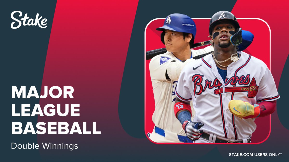 Stake's tweet photo. We've got a new pick for our #MLB Primetime Double Winnings promo! 😍

📢 Yankees vs Royals ⚾️

If your Winner (Incl. Extra Innings) selection wins, and their respective player hits their target, earn Double Winnings up to $100! 🤑

🔗: https://t.co/GaxxbNraAM https://t.co/1PLWakUnCw