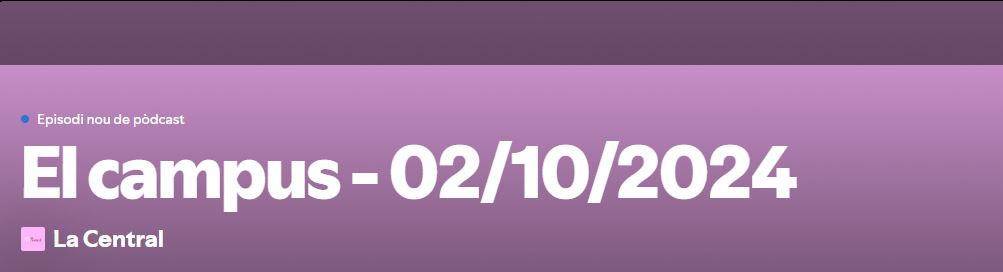 ENTREVISTES UMANRESA | A <a href="/onabages/">Ona Bages</a> han parlat amb la responsable del Servei de Fisioteràpia de la Clínica Universitària, Olga Borao, sobre les propostes d'activitat física obertes a tothom

open.spotify.com/episode/7jyqdA…

#UManresa #podcast #fisioterapia #activitatfisica <a href="/guetisGo/">Olga Borao</a>