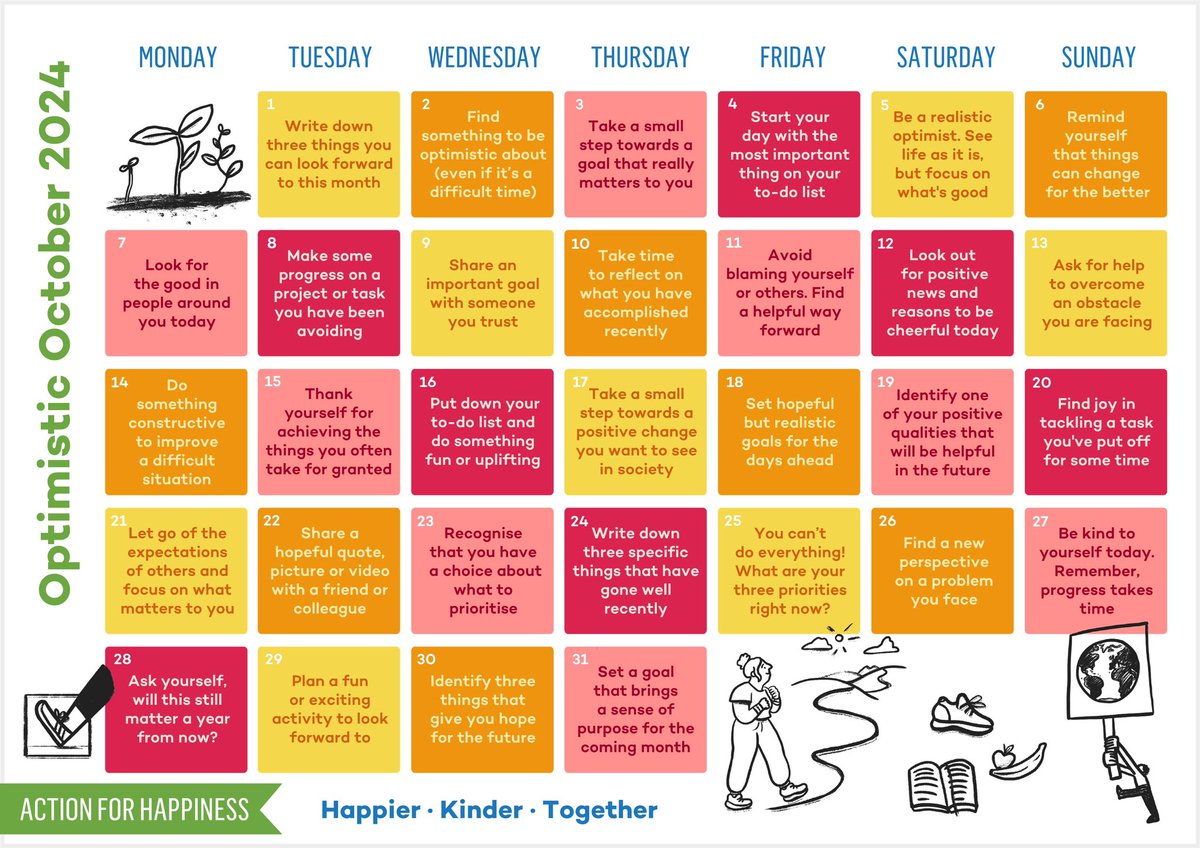 Optimistic October - Day 4: Start your day with the most important thing on your to-do list #OptimisticOctober afh.link/action/2024-oc…