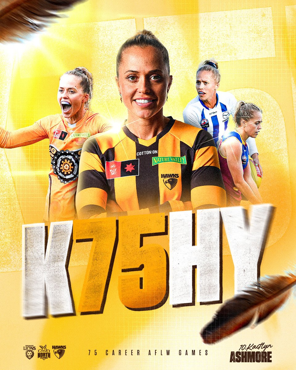 hawthornaflw's tweet photo. Congratulations on an amazing milestone @kaitashmore 🤎💛

Wish her well for her 75th game below 🥳

Article: https://t.co/gOkrjqfESR 🗞️
Spend a day with Kashy: https://t.co/wJeU7EsYlt 🎥 https://t.co/3QJgYe4K8k