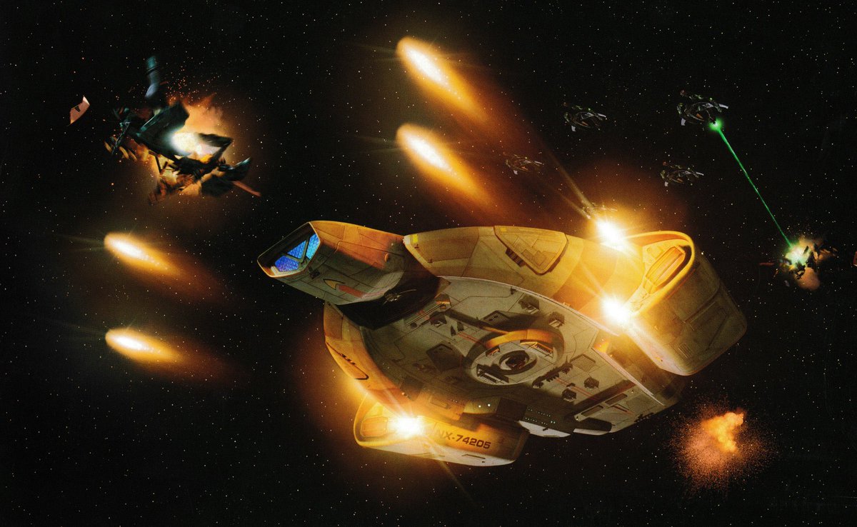 startrek_ships's tweet image. #DefiantClass by Gary Hutzel for “Ships of the Line”