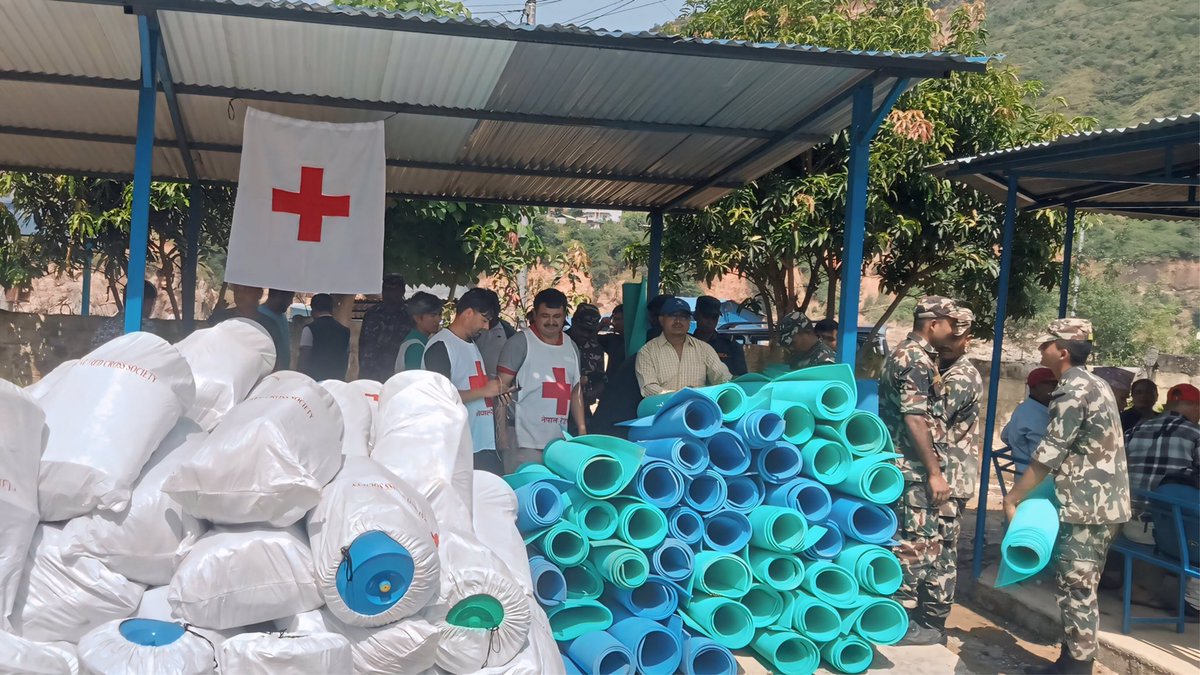 NepalRedCross's tweet photo. With the support of Nepal Army and security forces Nepal Red Cross has successfully delivered relief supplies to people and communities that were affected by the flood/landslide.  NRCS is now preparing to provide immediate multiple-purpose cash support. https://t.co/uyCLkjMczz