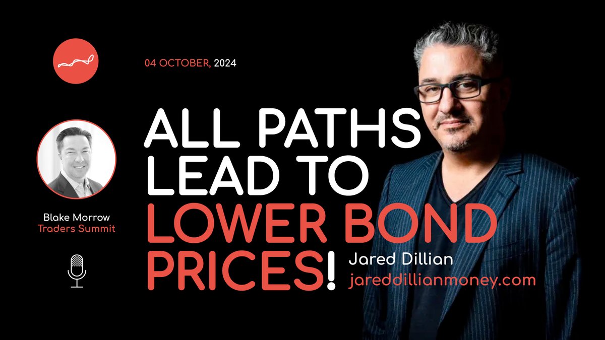 Traders_Summit's tweet photo. "All Paths Lead to Lower Bond Prices"
New interview with Jared Dillian @dailydirtnap.
Link here: https://t.co/q1bN2hQyZD
#Markets #Analysis #Trading #Bonds #JaredDillian #TradersSummit https://t.co/sMCdK86pzX