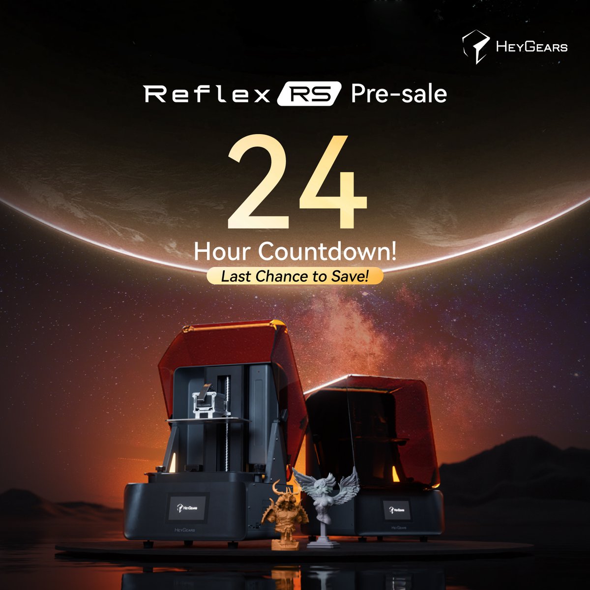 HeyGears3D's tweet photo. Only 24 hours left of the UltraCraft Reflex RS pre-sale!
Bring 3D printing precision matched with speed to your next project.
Make sure you don't miss out on the great deals available at our store: https://t.co/wlJ4mfxNT5
#HeyGears #3Dprinting #ShapeYourIdeas https://t.co/4q9ujpKc1a