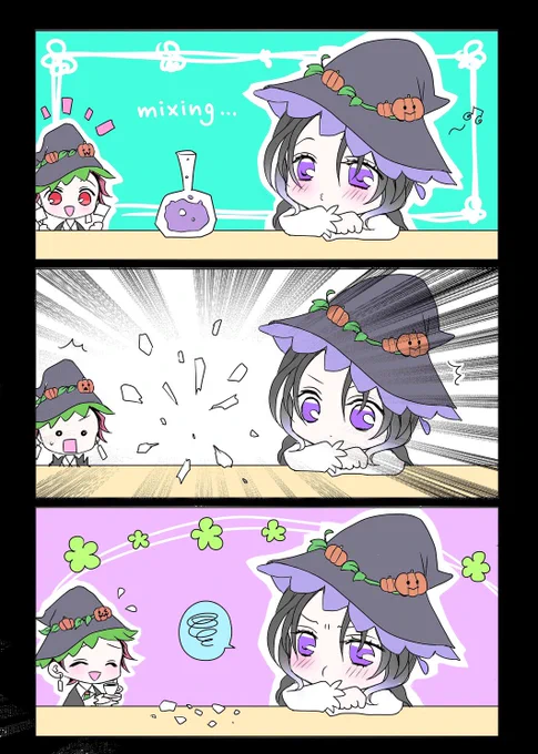 🧙‍♀️Halloween🧙
🎴🦋🥰rkgk
今年のハロウィンも可愛いですね🤗✨
(特に意味はありませんが、調合に失敗して拗ねる🦋ちゃんが描きたかった😇) 
