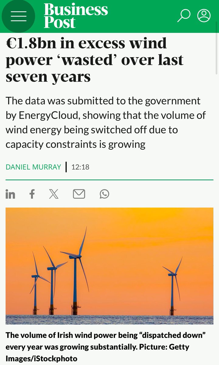 EnergyCloud.org (@energycloud_org) on Twitter photo ā¬1.8bn in excess wind power āwastedā over last seven years
businesspost.ie/news/e1-8bn-inā¦Ā
<a href="/alan_wyley/">Alan Wyley</a> <a href="/JohnMullinsFG/">John Mullins</a> <a href="/businessposthq/">Business Post</a> @Dept_ECC <a href="/EirGrid/">EirGrid Plc</a> <a href="/ESBGroup/">ESB Group</a> <a href="/ESBNetworks/">ESB Networks</a> <a href="/WindEnergyIRL/">Wind Energy Ireland</a> <a href="/SEAI_ie/">SEAI</a> <a href="/icsh_ie/">ICSH</a> <a href="/ElectricityAI/">EAIreland</a>
#energypoverty #Ireland ā¬1.8bn in excess wind power āwastedā over last seven years
businesspost.ie/news/e1-8bn-inā¦Ā
<a href="/alan_wyley/">Alan Wyley</a> <a href="/JohnMullinsFG/">John Mullins</a> <a href="/businessposthq/">Business Post</a> @Dept_ECC <a href="/EirGrid/">EirGrid Plc</a> <a href="/ESBGroup/">ESB Group</a> <a href="/ESBNetworks/">ESB Networks</a> <a href="/WindEnergyIRL/">Wind Energy Ireland</a> <a href="/SEAI_ie/">SEAI</a> <a href="/icsh_ie/">ICSH</a> <a href="/ElectricityAI/">EAIreland</a>
#energypoverty #Ireland