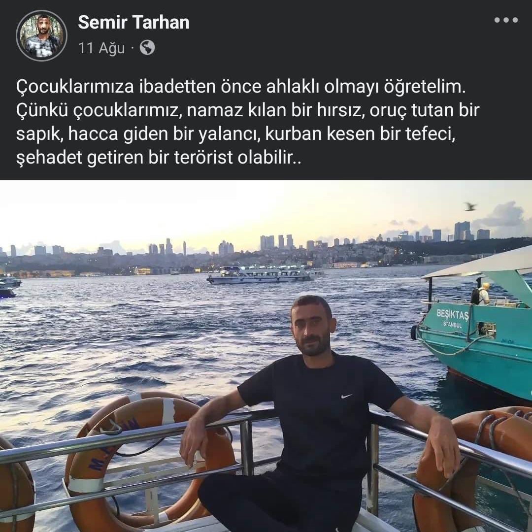 Beyoğlu'nda kadını taciz eden şahıslardan birinin geçmişte yaptığı sosyal medya paylaşımı.
