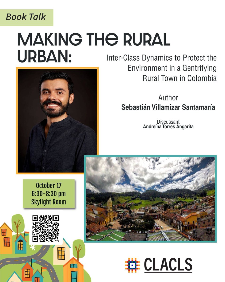 Save the date! 
"Making the Rural Urban" with author Sebastían Villamizar Santamaría, and scholar Andreina Torres Angarita as discussant.
RSVP: Scan the QR code on the flyer or via the link in our bio
Location: 365 5th Ave, New York, NY-The Graduate Center - Skylight room