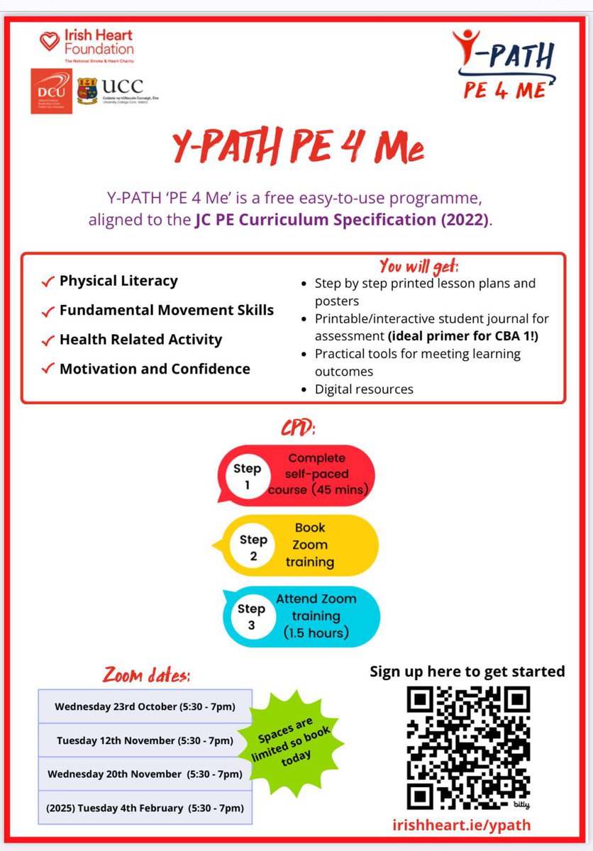 Dr. Wesley O'Brien (@wesleyob1) on Twitter photo Officially live for our Y-PATH PE 4 Me CPD training. Very exciting to be offering this programme to the Physical Education teachers of Ireland for the 2024-25 school year <a href="/Irishheart_ie/">Irish Heart Foundation</a> <a href="/UCCSchoolofEd/">UCC School of Education</a> <a href="/dcu_shhp/">DCU School of Health and Human Performance</a>. To register for this programme, click on (irishheart.ie/ypath). Officially live for our Y-PATH PE 4 Me CPD training. Very exciting to be offering this programme to the Physical Education teachers of Ireland for the 2024-25 school year <a href="/Irishheart_ie/">Irish Heart Foundation</a> <a href="/UCCSchoolofEd/">UCC School of Education</a> <a href="/dcu_shhp/">DCU School of Health and Human Performance</a>. To register for this programme, click on (irishheart.ie/ypath).