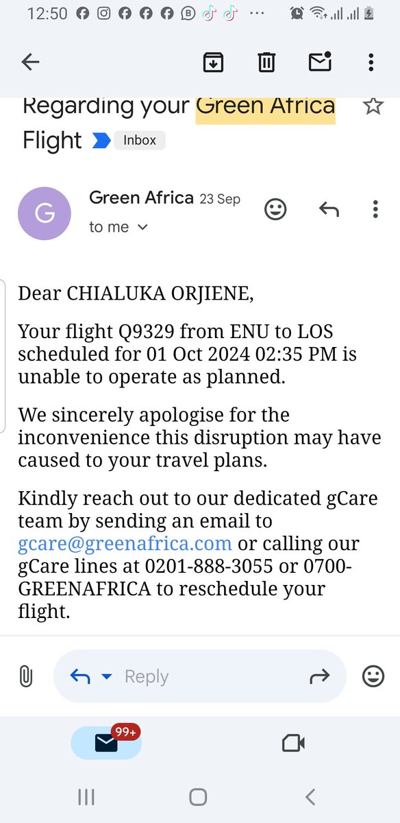 alukaherself's tweet photo. @greenafrica 
Please refund my money.
I booked a roundtrip flight for LOS-ENU and ENU-LOS for 24th Sept and 1st Oct respectively.
I have filled the refund forms, I have called and begged for my own money to be returned back https://t.co/IqKEAnzWMe